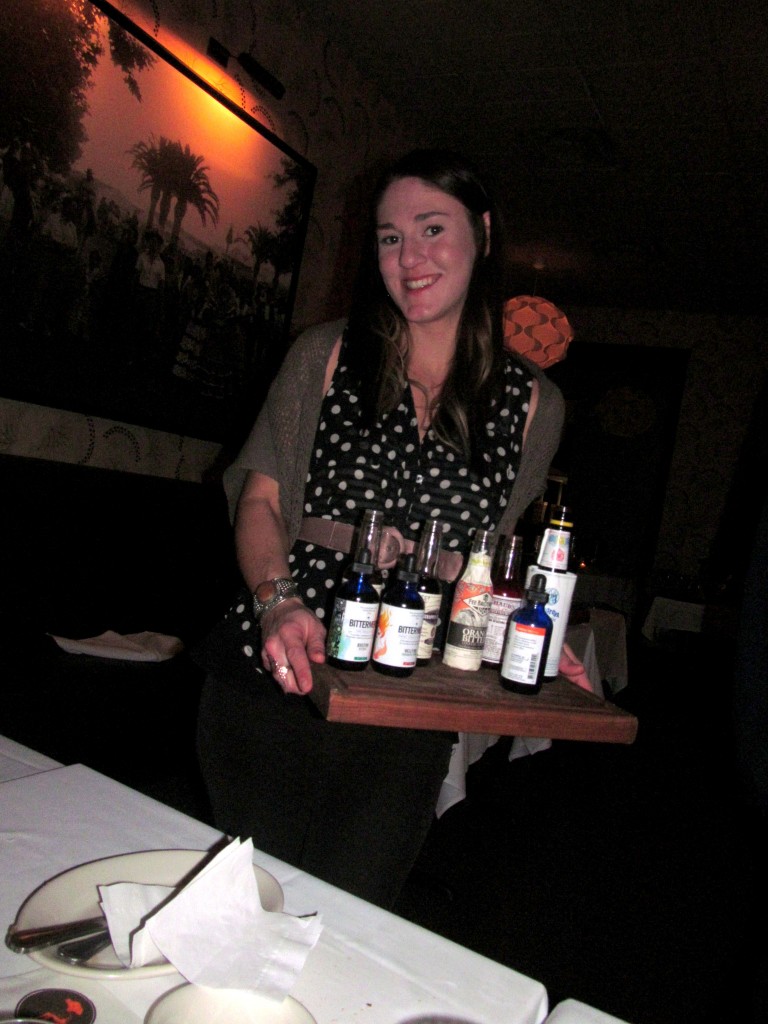 Anna brought around all of Barcelona's in-house bitters for us to sample. I tried Bittermens Hellfire (SPICY!!) and Bittermens Tiki!