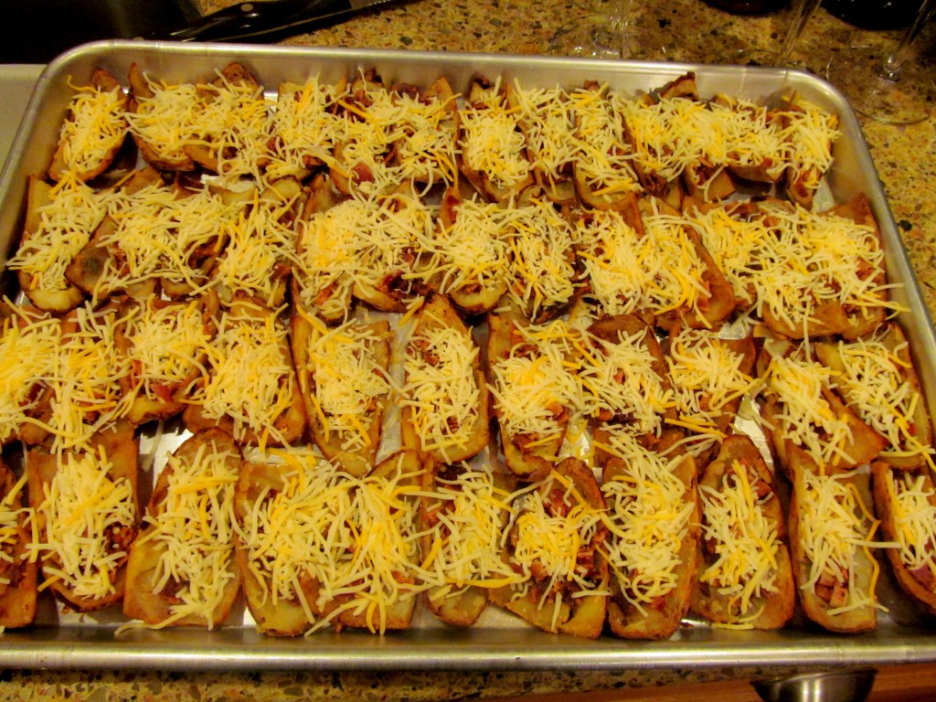 A before photo...Molly's dad put together this recipe from his old college roomie...scooped-out crispy loaded tater skins!