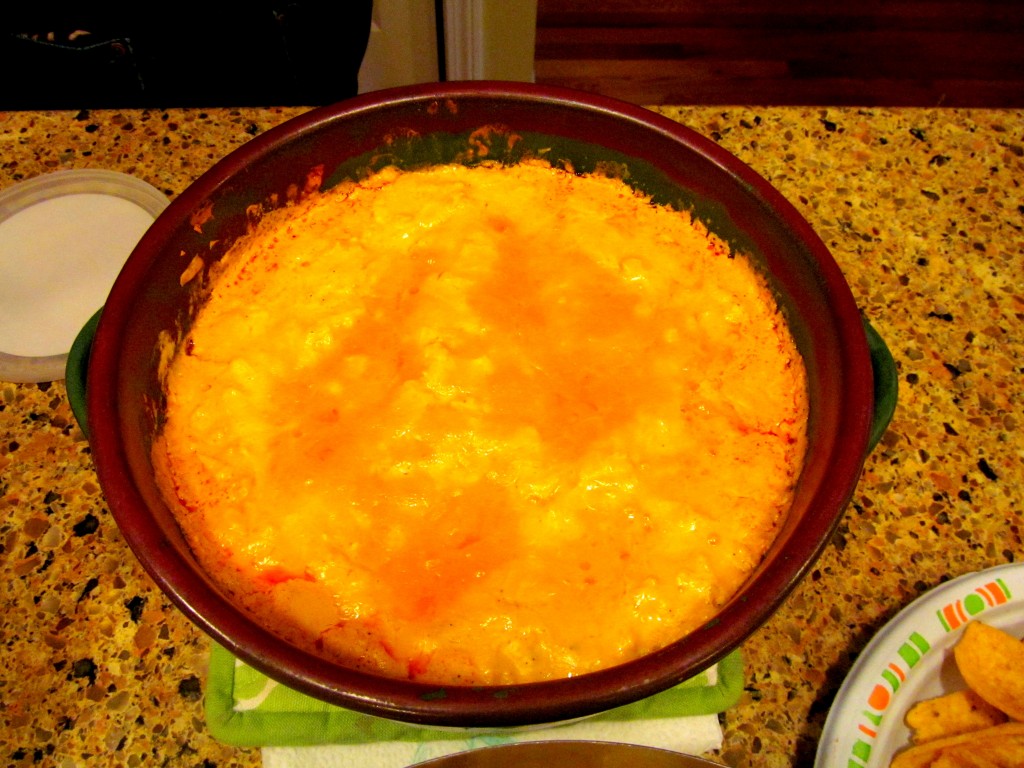 And the decadent version...a buffalo chicken dip. I think this was 1/8 part chicken, 7/8 part cheese. 8/8 part fab.