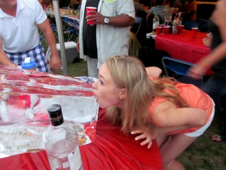 If anyone can make ice luge shots look awkward, it's me.