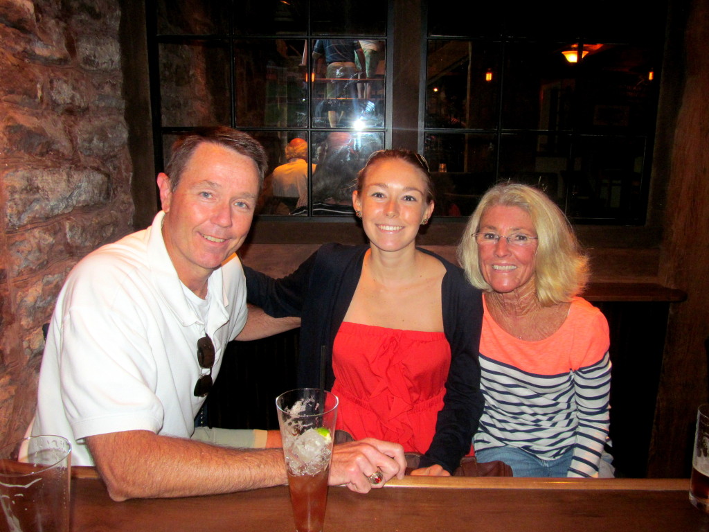 Dad, me, and Mom in the tavern!