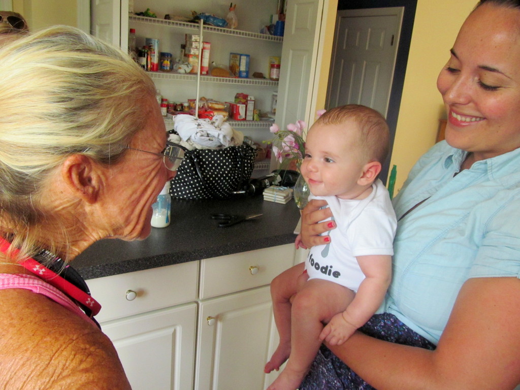 Penelope visited with my mom before we left for the market!