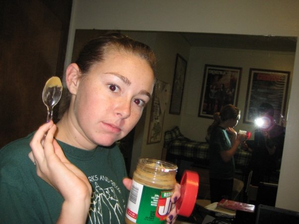 Me eating the PB that day.