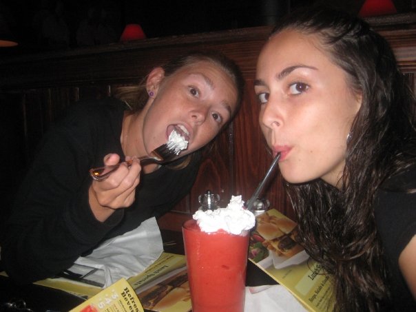 I was the girl who ate the whipped cream off her friend's drink.