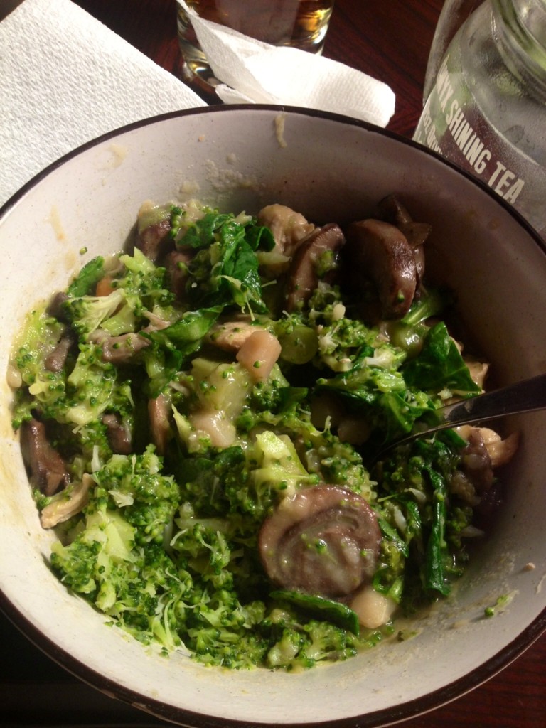 I had two helpings served over a bed of MORE broc, plus some chopped spinach!