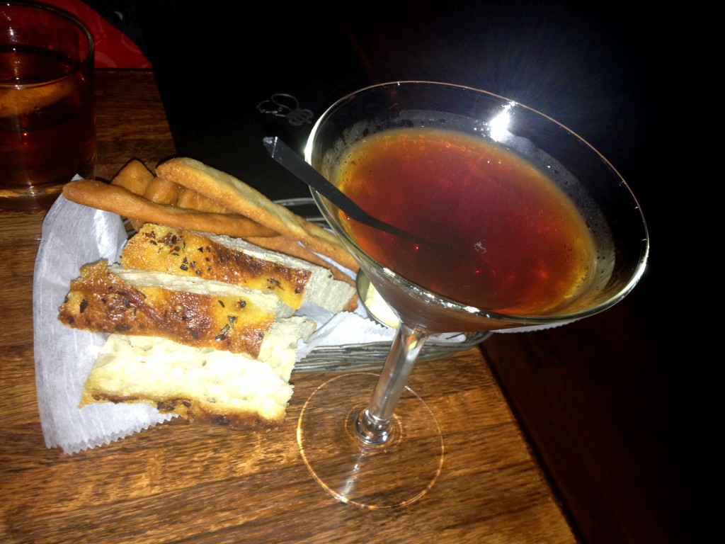 My cocktail was very me - The Dark Ryeder (Rittenhouse 100 Rye, Angostura Bitters, sweet vermouth, amarene cherry). 
