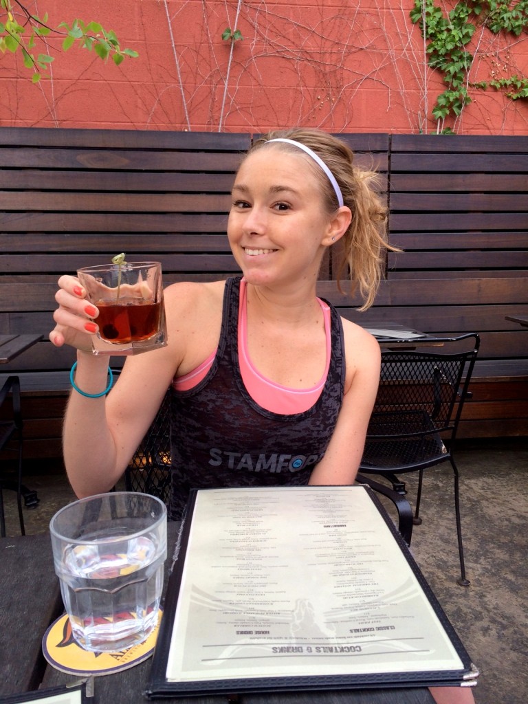 Jeannie called this photo the definition of me and I have to agree...whiskey and workout clothes!
