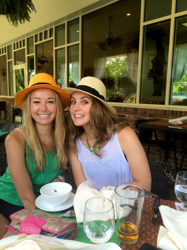 We had a snack and drinks at Pond House Grille with Hannah and her best friend Abbey, obviously in matching hats.