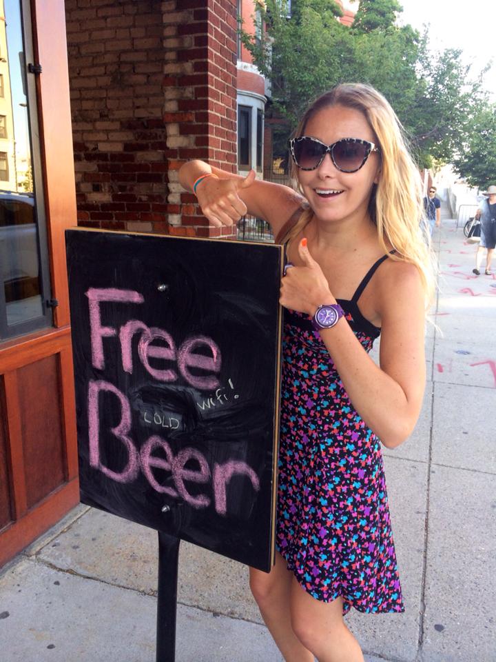 I missed the fact that this sign actually said Free Wifi, Cold Beer.