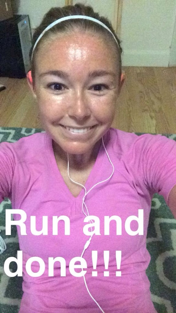After this morning's run - smiling through that shin pain.