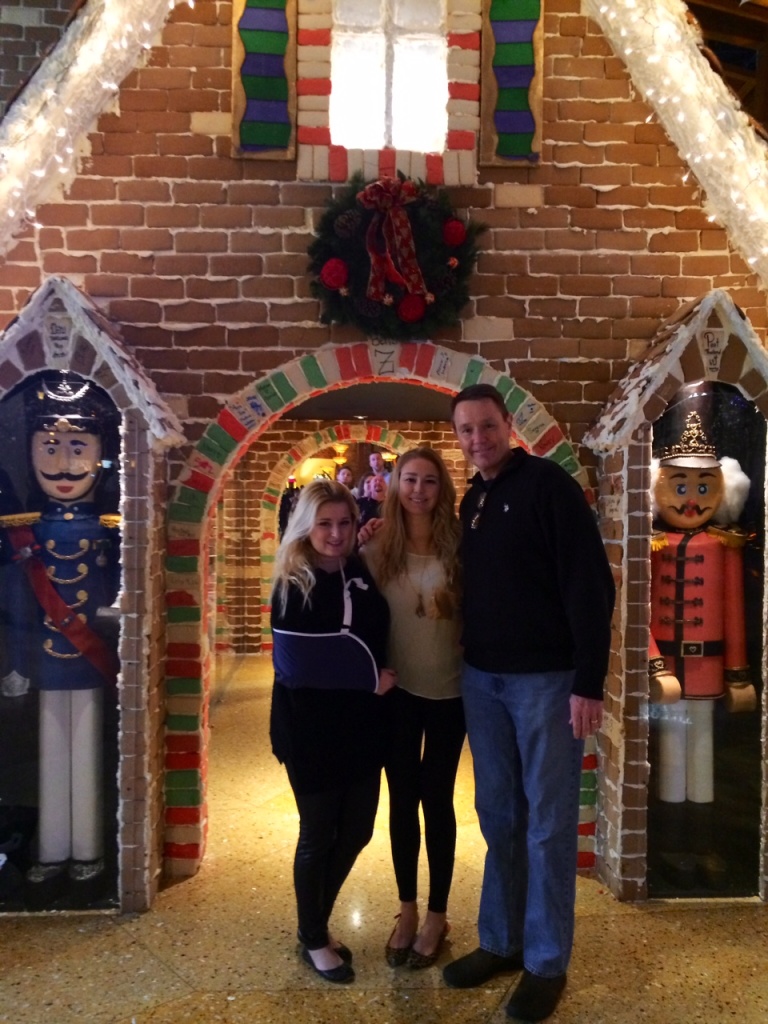 It's no tree, but a REAL giant gingerbread house adorned with two nutcrackers is pretty awesome too!