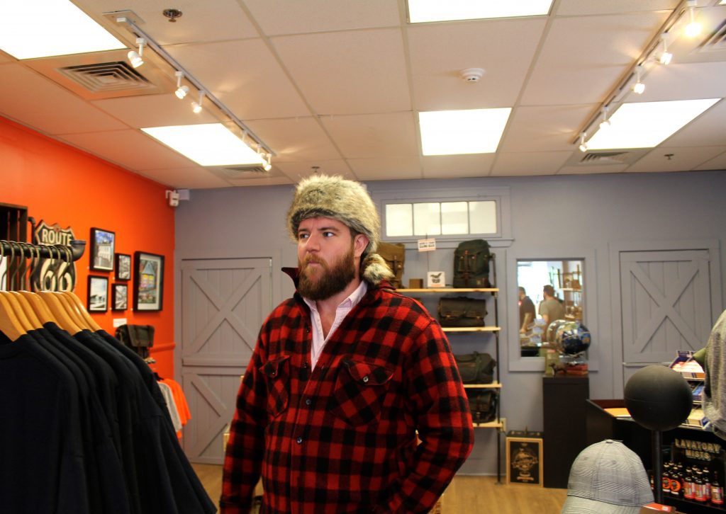 Jeff fell pretty hard for this coonskin hat. (Photo by Matt)